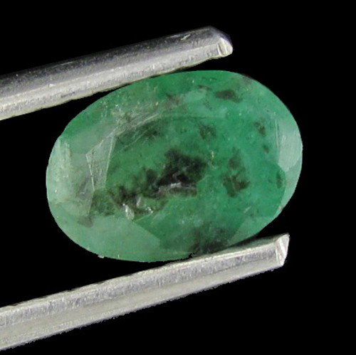 0.71ct Colombia Emerald: Excellent piece; well cut and colored; with treatment