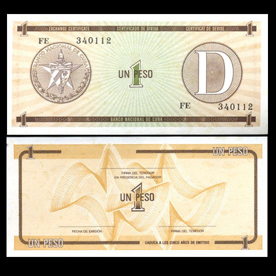 1985 Cuba 1p Foreign Exch Crisp Unc Note Series D: Scarce high grade issue