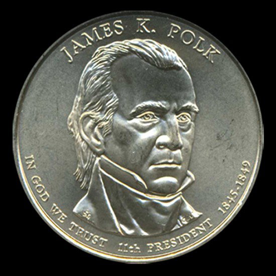 2009D Polk Prez Dollar NGC Super Gem MS68 SMS: Rare super hi grade non-proof issue