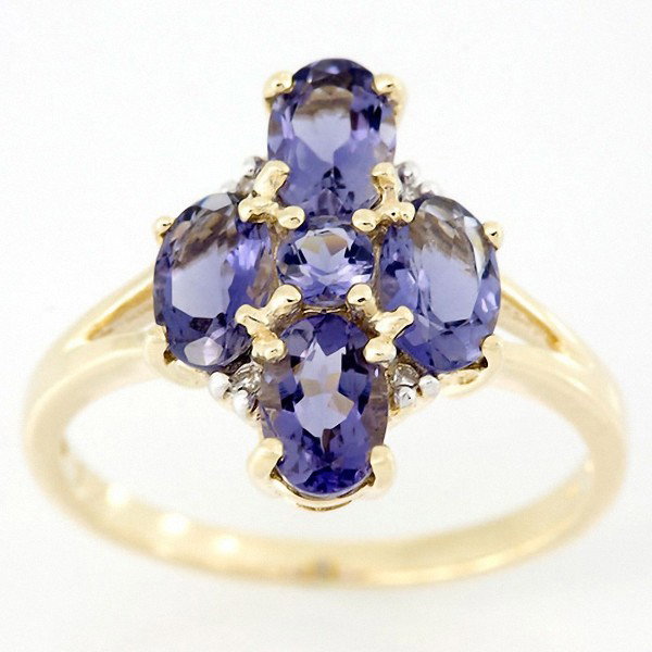 2.16ct Genuine Natrl Iolite Diamond 9k Gold Ring: Excellent NEW well crafted piece; full retail 10 to 20 times our opening bid