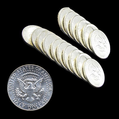 1964D JFK 50c Silver BU MS64/65 16pc Roll: Part roll from BU silver hoard; rolls graded against PCGS/NGC grading set; PCGS ttll $700; Heritage Auction singles sales ttl $360 OUR START IS WELL BELOW - RECENT SILVER RUN-UP WILL INCREASE FUTURE P