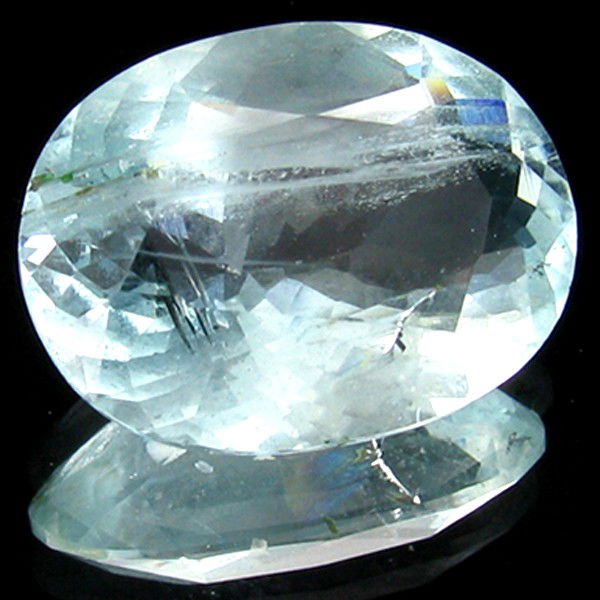 5.5ct Blue Acquamarine Appraised $12k: Excellent sky blue colored specimen oval cut; lab quality evaluation 7; treatment as noted; Gem Guide wholesale $1375-$2200; full retail appraisal $11552; full lab evaluation available