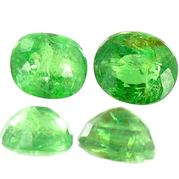 2.2ct Green Tsavorite Garnet Appraised $15k: Excellent green colored parcel 2 pieces oval cut; lab quality evaluation 10; treatment as noted; Gem Guide wholesale $2200-$3300; full retail appraisal $14733; full lab evaluation available