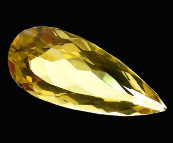 3.70ct Natural Nice Golden Yellow Beryl Pear: Excellent hi grade piece; well cut and colored; with treatment