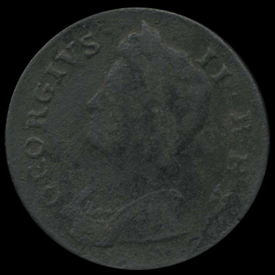 1730 US Colonial British Geo II 1/2p VF details: Scarce 300 year old VF details with porosity; SPINK $125
