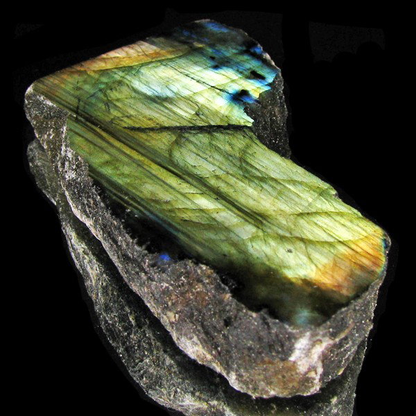 297.60ct Labradorite Polished Slab Peacock Colors: Excellent hi-grade piece; ready for final cutting