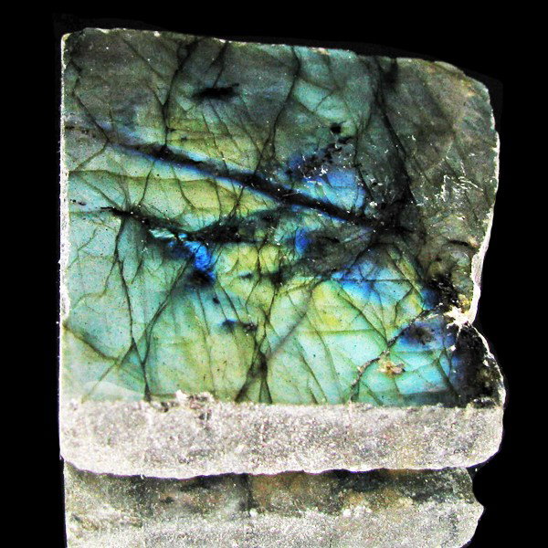 310.85ct Labradorite Polished Slab Peacock Color: Excellent hi-grade piece; ready for final cutting