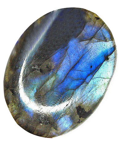 36ct Huge Breathtaking Glossy Labradorite: Rare natural stone with treatment; well colored with excellent light pattern
