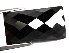 17.9ct Luxurious Emerald Cut Black Spinel: Rare huge stone well colored and cut; untreated