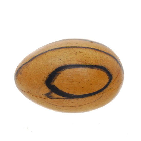 Handcarved Ebony Wood Worry Stone: Handcarved rare black and white ebony worry stone/massage implement; 3"