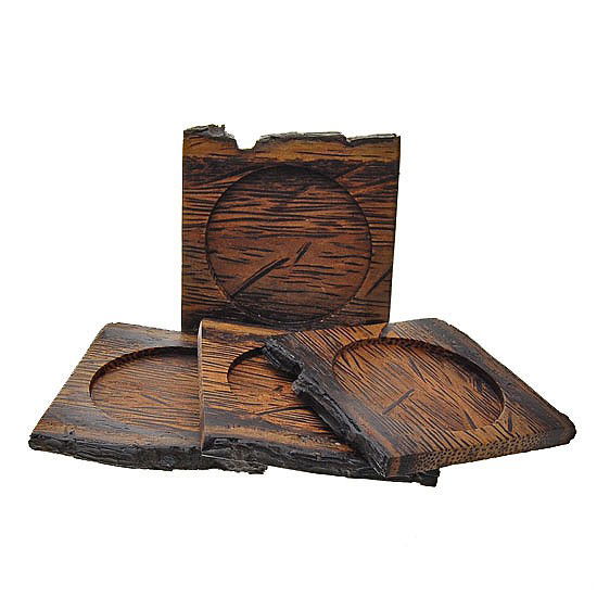 Handcrafted Sugar Palm Coaster Set: Beautifully handcrafted set of 4; 4"