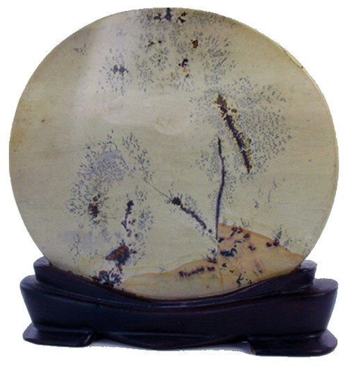 2000ct Picture Agate Polished Display Piece: Excellent piece on stand 5"