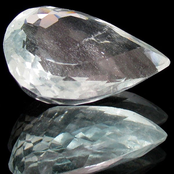 21.2ct Blue Acquamarine Appraised $33k: Excellent sky blue colored specimen pear cut; lab quality evaluation 8; treatment as noted; Gem Guide wholesale $5300-$8480; full retail appraisal $33178; full lab evaluation included