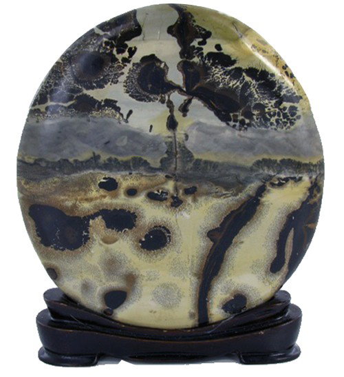 3000ct Picture Agate Polished Display Piece: Excellent piece on stand 6"