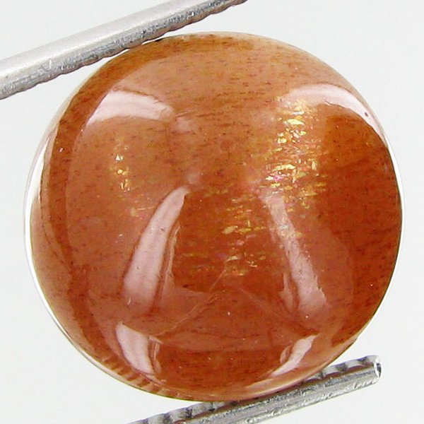 10.00ct Vibrant Sunstone Cat's Eye Cabochon: Excellent piece; well cut & colored; with treatment