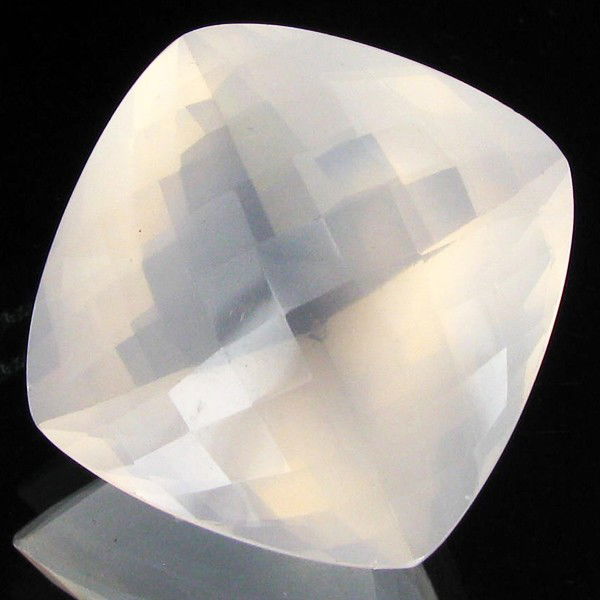 61.65ct Clear Misty Moonstone Cut Cushion: Excellent piece; well cut & colored; with treatment