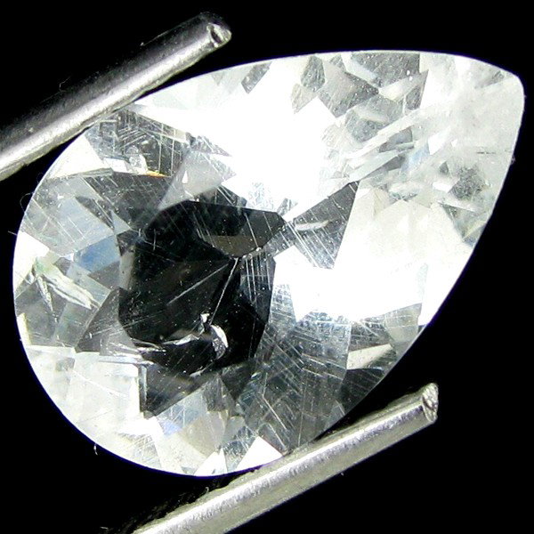 2.80ct Amazing Pure White Diamond Pollucite: Excellent specimen; well cut & colored; with treatment