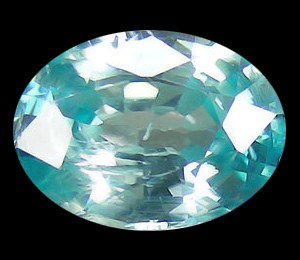 .4ct Elegant Long Oval Cut Blue Natural Zircon: extremely clear VVS well colored