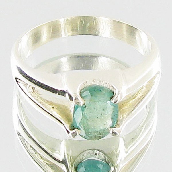 22.17ctw Colombian Emerald Sterling Ring: Excellent well crafted piece; stone well cut/colored with treatment