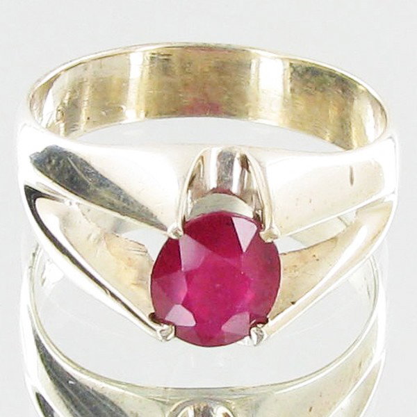 26.56ctw Mozambique Ruby Sterling Ring: Excellent well crafted piece; stone well cut/colored with treatment