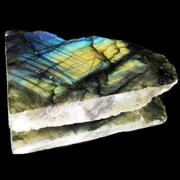 379.30ct Labradorite Polished Slab Peacock Colors: Excellent hi-grade piece; ready for final cutting
