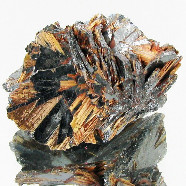 90ct Hematite With Rutile Crystals: Rare Russian specimen