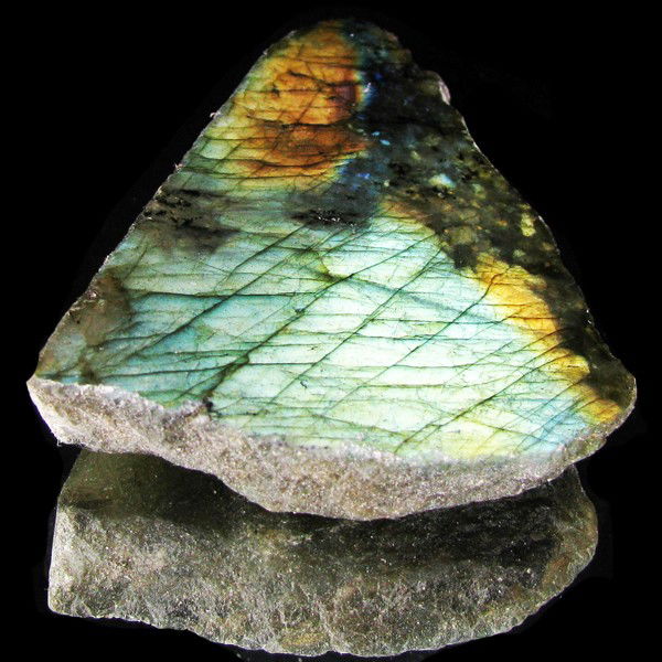 239.15ct Labradorite Polished Slab Peacock Colors: Excellent hi-grade piece; ready for final cutting