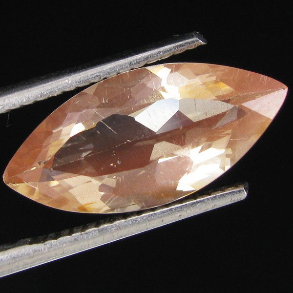 1.00ct Clear Champagne Oregon Sunstone Marquise: Excellent hi grade piece; well cut & colored; with treatment