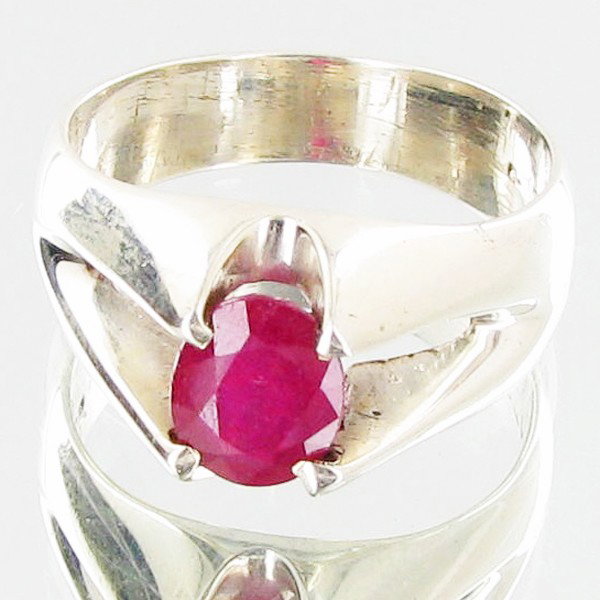 35.54ctw Mozambique Ruby Sterling Ring: Excellent well crafted piece; stone well cut/colored with treatment