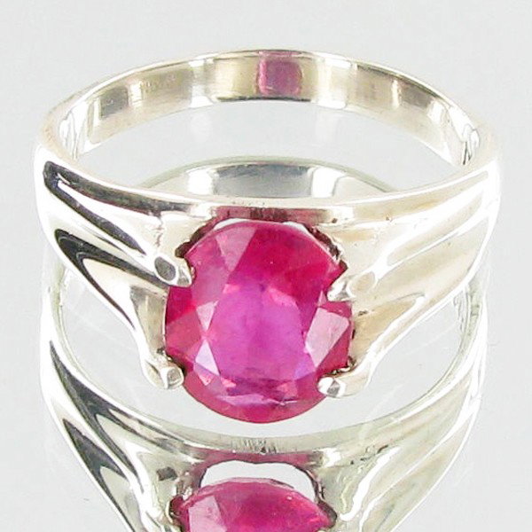 21.59ctw Mozambique Ruby Sterling Ring: Excellent well crafted piece; stone well cut/colored with treatment