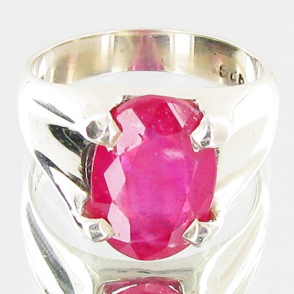 42.2ctw Mozambique Ruby Sterling Ring: Excellent well crafted piece; stone well cut/colored with treatment