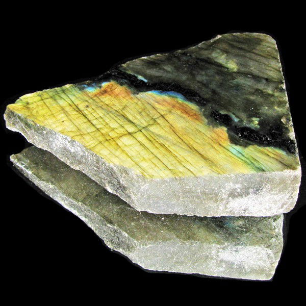 386.90ct Labradorite Polished Slab Peacock Colors: Excellent hi-grade piece; ready for final cutting
