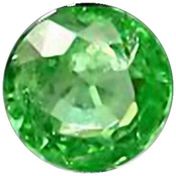 2.2m Lovely Round Green Tsavorite Garnet: Fabulous stone hard to capture in photos due to its rich deep color; extremely clear VVS and well colored