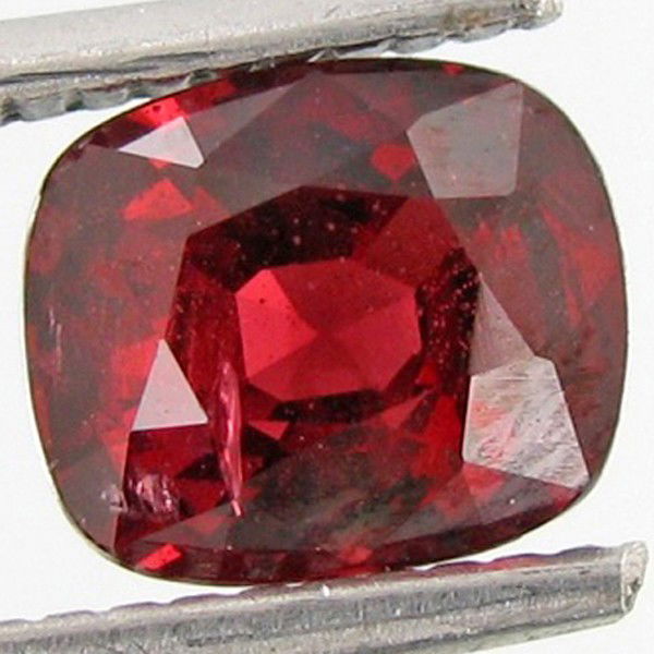 1.55ct Red Spinel Appraised $12k: Excellent red colored specimen cushion cut; lab quality evaluation 10; treatment as noted; Gem Guide wholesale $1550-$2713; full retail appraisal $11627; full lab evaluation available