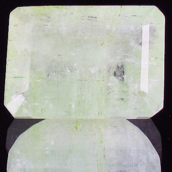 21.9ct Colombian Emerald Appraised $13k: Excellent light green colored specimen emerald cut; lab quality evaluation 5; treatment as noted; Gem Guide wholesale $2190-$3833; full retail appraisal $12593; full lab evaluation available