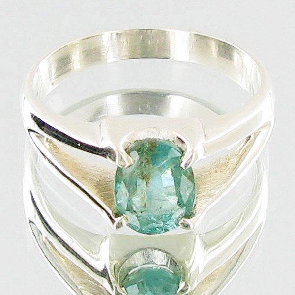 20.24ctw Colombian Emerald Sterling Ring: Excellent well crafted piece; stone well cut/colored with treatment