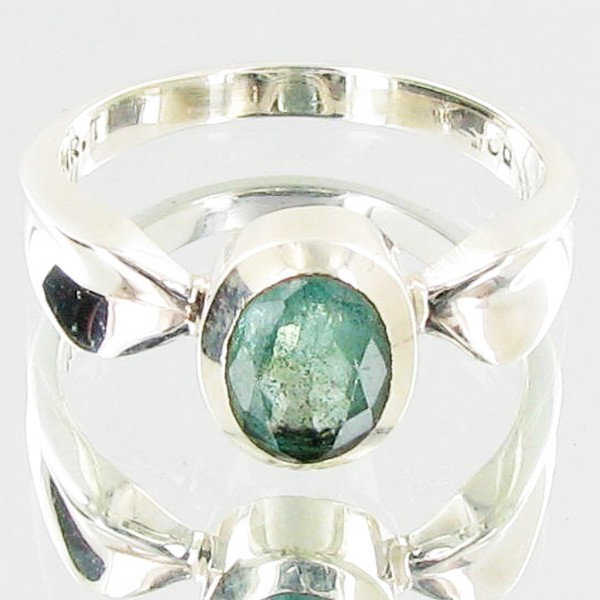 23.36ctw Colombian Emerald Sterling Ring: Excellent well crafted piece; stone well cut/colored with treatment