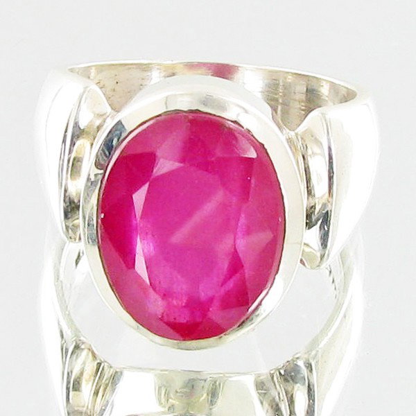 53.71ctw Mozambique Ruby Sterling Ring: Excellent well crafted piece; stone well cut/colored with treatment