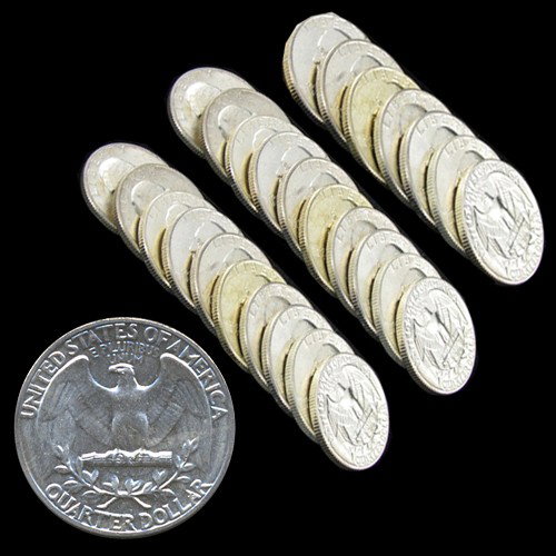 1960P GW 25c Silver RARE T2 Reverse MS64/65 27pc: All RARE Tupe 2 reverse; part roll from BU silver hoard; graded against PCGS/NGC grading set; Heritage single sales ttl $810 OUR START IS WELL BELOW - RECENT SILVER RUN-UP WILL INCREASE FUTURE PRICES!