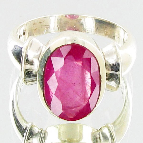 36.39ctw Mozambique Ruby Sterling Ring: Excellent well crafted piece; stone well cut/colored with treatment