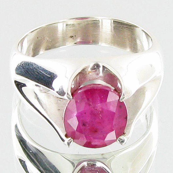 42.73ctw Mozambique Ruby Sterling Ring: Excellent well crafted piece; stone well cut/colored with treatment