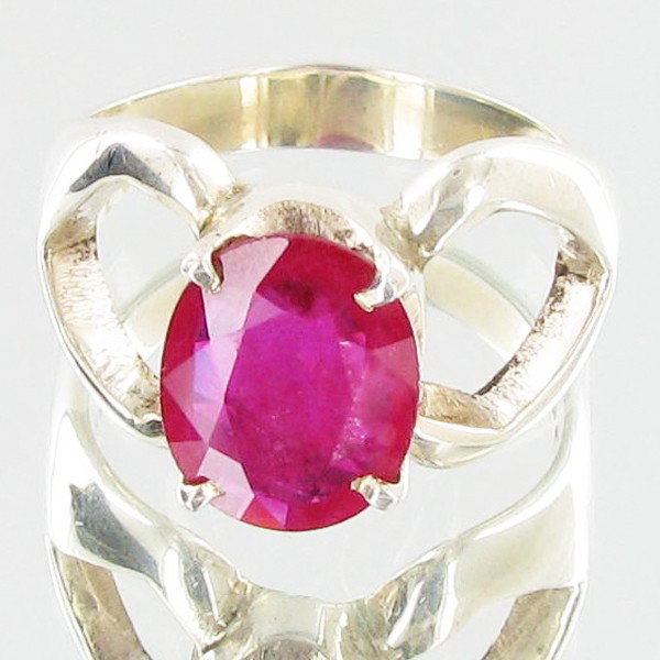 32.31ctw Mozambique Ruby Sterling Ring: Excellent well crafted piece; stone well cut/colored with treatment