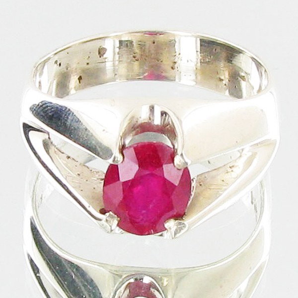 27.65ctw Mozambique Ruby Sterling Ring: Excellent well crafted piece; stone well cut/colored with treatment