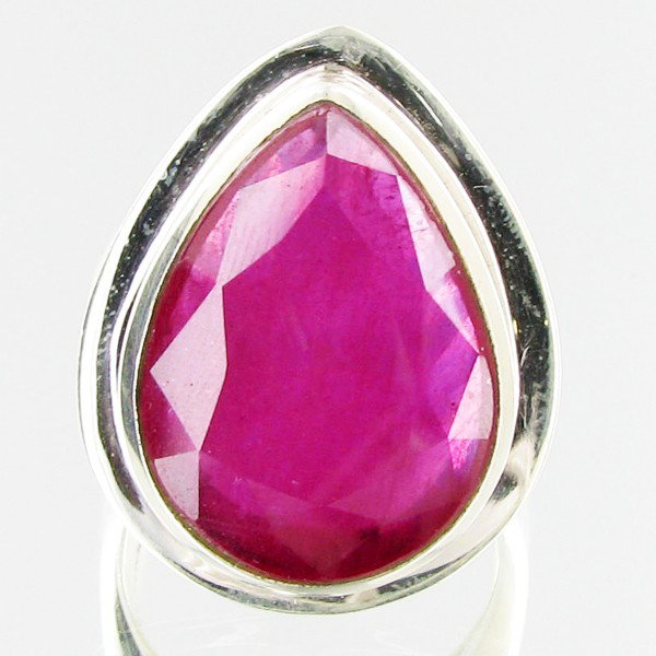 89.6ctw Mozambique Ruby Sterling Ring: Excellent well crafted piece; stone well cut/colored with treatment
