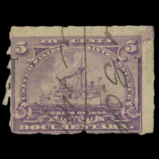 1898 US 5c Documentary Revenue Stamp NICE: Scarce early issue with no hidden faults