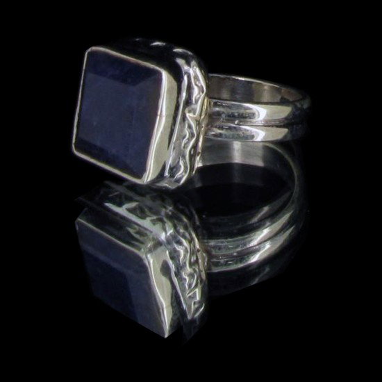 46ctw Ruby Sterling Ring: Excellent well-crafted piece; gems with treatment