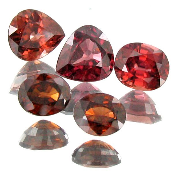 5.15ct Red Zircon Appraised $10k: Excellent clear golden pink orange colored parcel 5 pieces oval cut; lab quality evaluation 10; treatment as noted; Gem Guide wholesale $1545-$2575; full retail appraisal $10264; full lab evaluation a