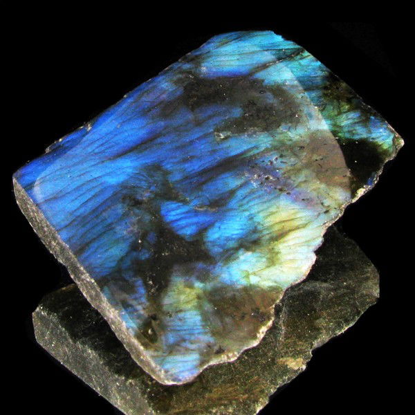 213.25ct Flashy Peacock Color Labradorite Slab: Excellent and well colored; with treatment
