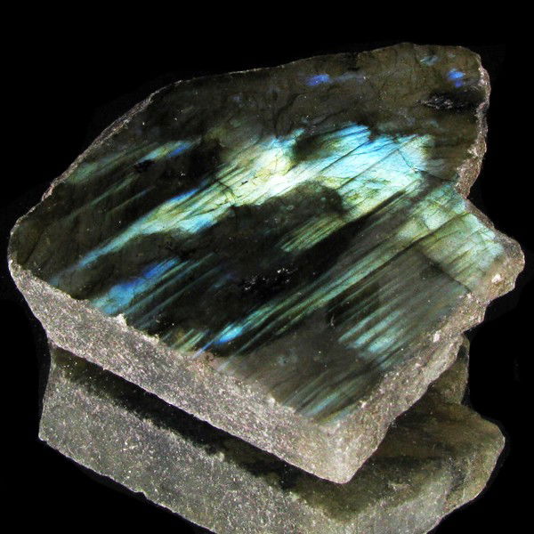 241.3ct Flashy Peacock Color Labradorite Slab: Excellent and well colored; with treatment