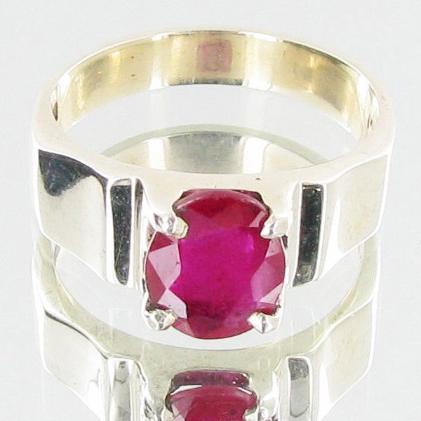 28.62ctw Mozambique Ruby Sterling Ring: Excellent well crafted piece; stone well cut/colored with treatment